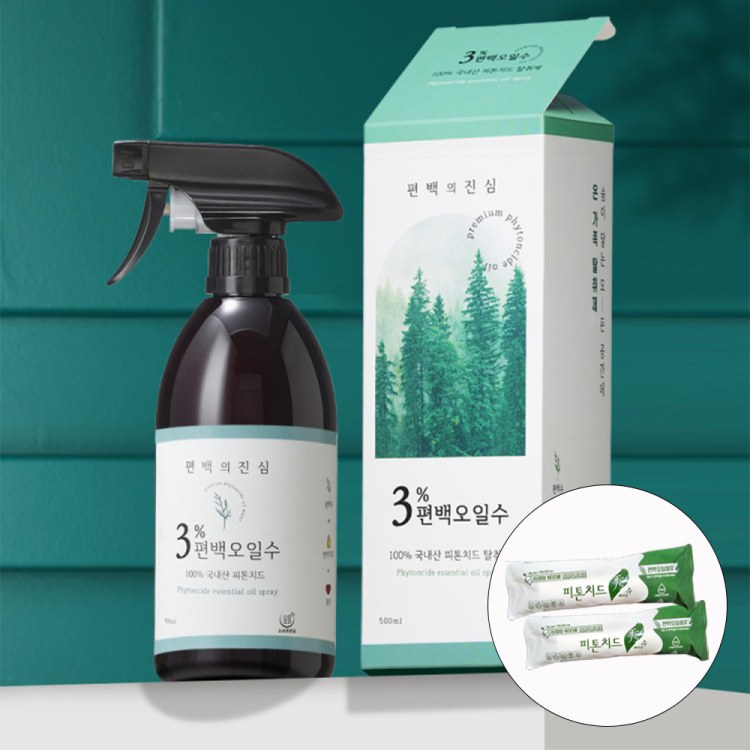 3%편백오일수 피톤치드 다용도 탈취제 500ml + 피톤치드 워터타올 증정