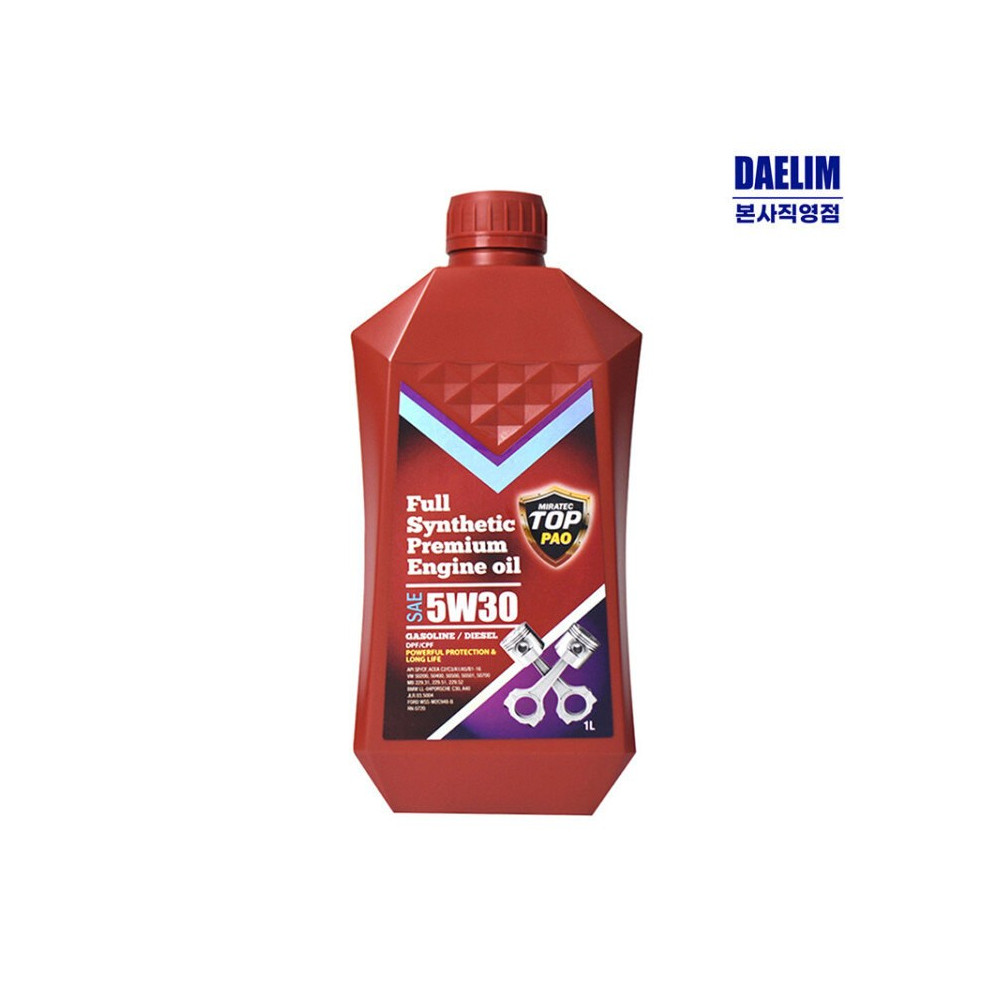 미라텍 탑 PAO100%합성엔진오일 1L 5W30 사진 1