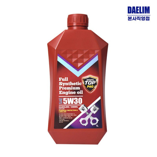 미라텍 탑 PAO100%합성엔진오일 1L 5W30
