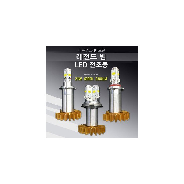 [S라이팅]12~24V공용 HID대용 6000K/5500LM/21W LED전조등 레전드 퍼펙트빔 LED헤드램프 (2ea/1세트) - H7S 타입