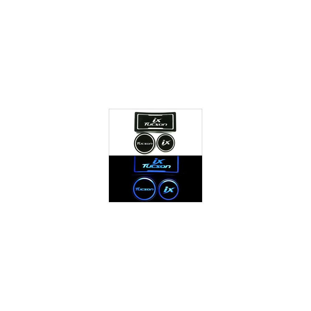 [ZiB2B] 투싼ix 전용 LED 컵홀더 콘솔 플레이트,안티스크래치 (3pc) [Zi0745] 사진 1