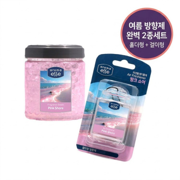 [실속세트] 아로마엣세 걸이형+송풍구형 차량용방향제 2종세트(프래그런스비즈+에어프레셔너)