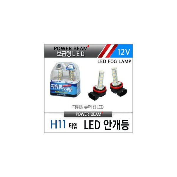 [새일] 파워빔 보급형 LED안개등 (2EA)- H11 타입(12V), LED포그램프