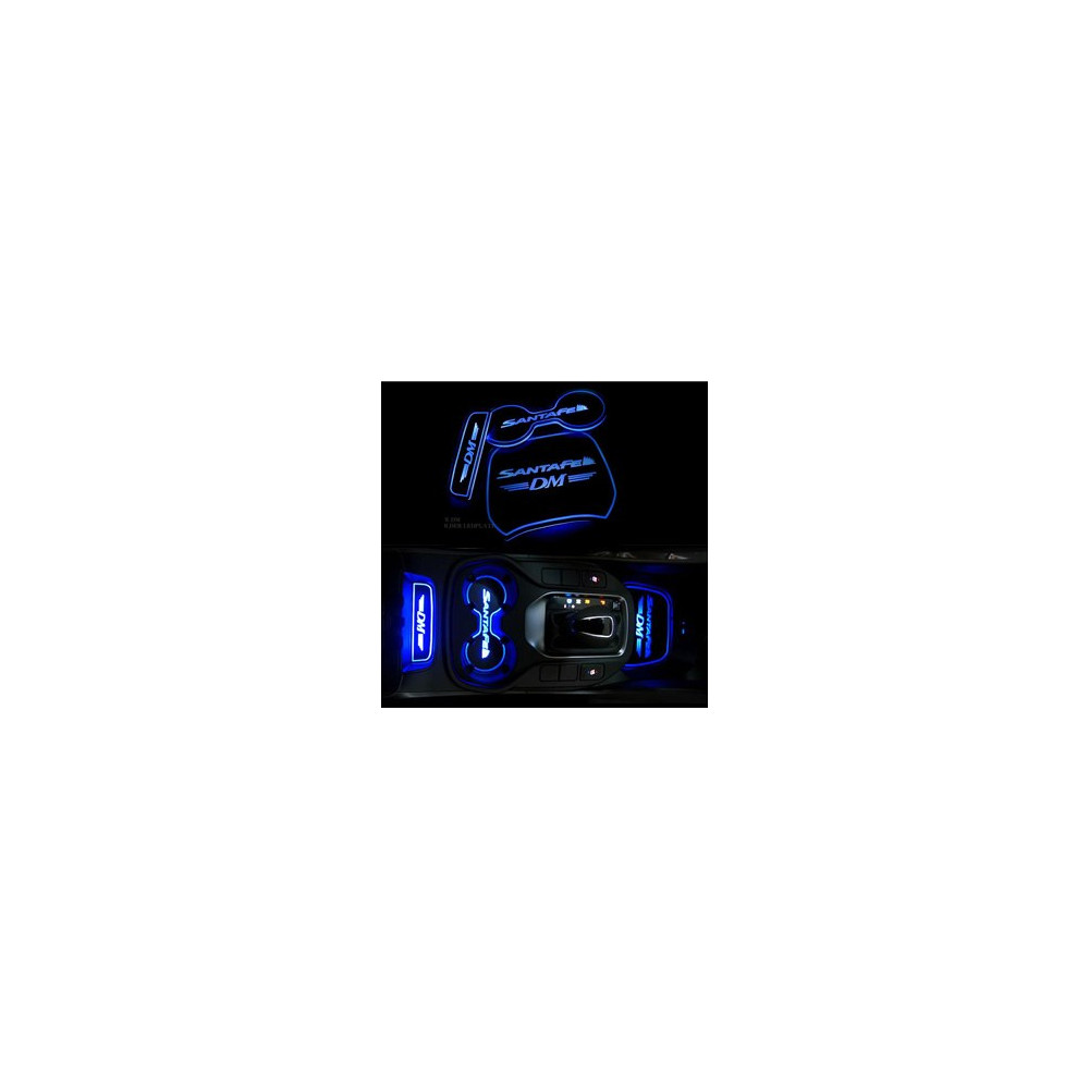 [ZiB2B] 싼타페DM 전용, LED 컵홀더 플레이트 (3PCS/SET) 풀셋트-블루 [Zi0772] 사진 1