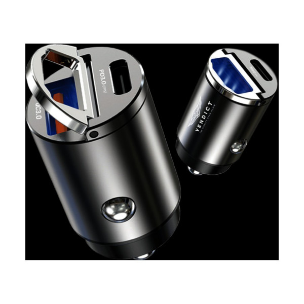 [벤딕트] 차량용 듀얼 고속 충전기 시거잭 매립형 PD QC3.0 미니 VDT-019